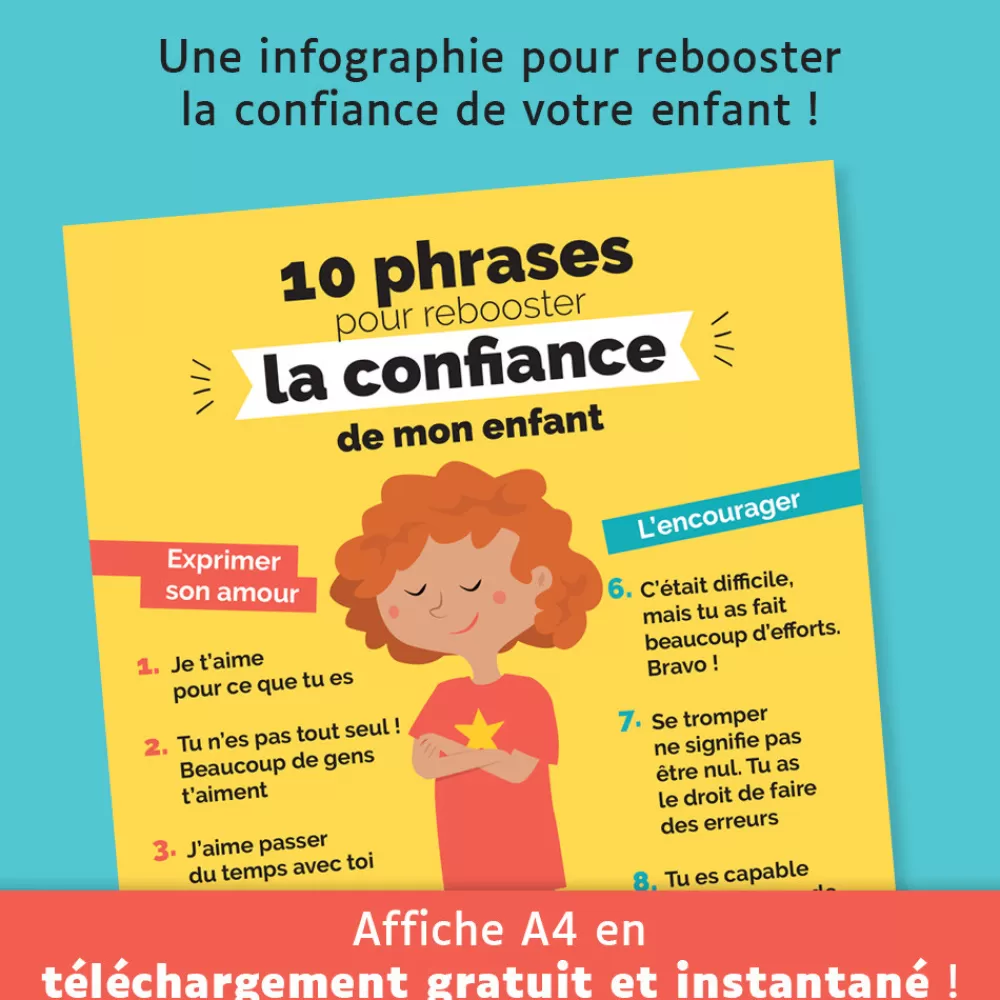 Affiche "10 phrases pour rebooster la confiance !"-HOPTOYS Best Sale