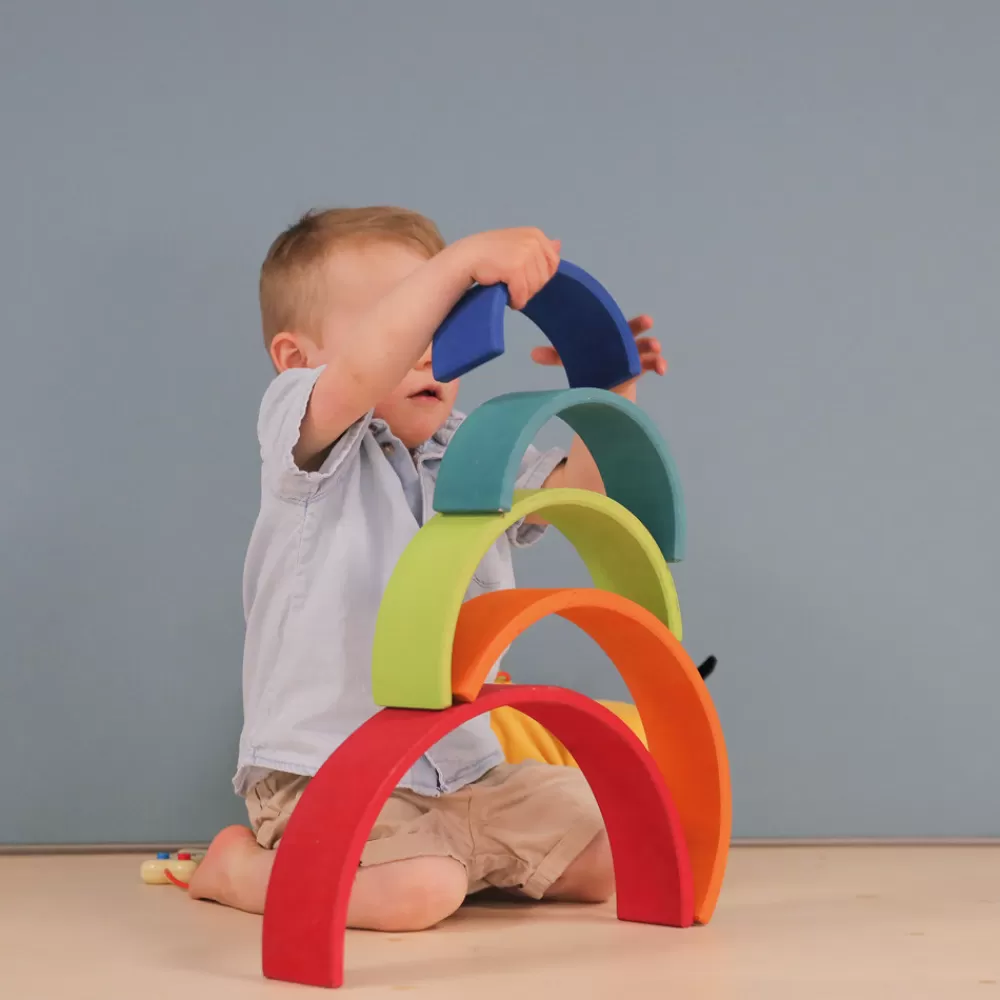 Arc-en-ciel en bois multicolore --HOPTOYS Discount