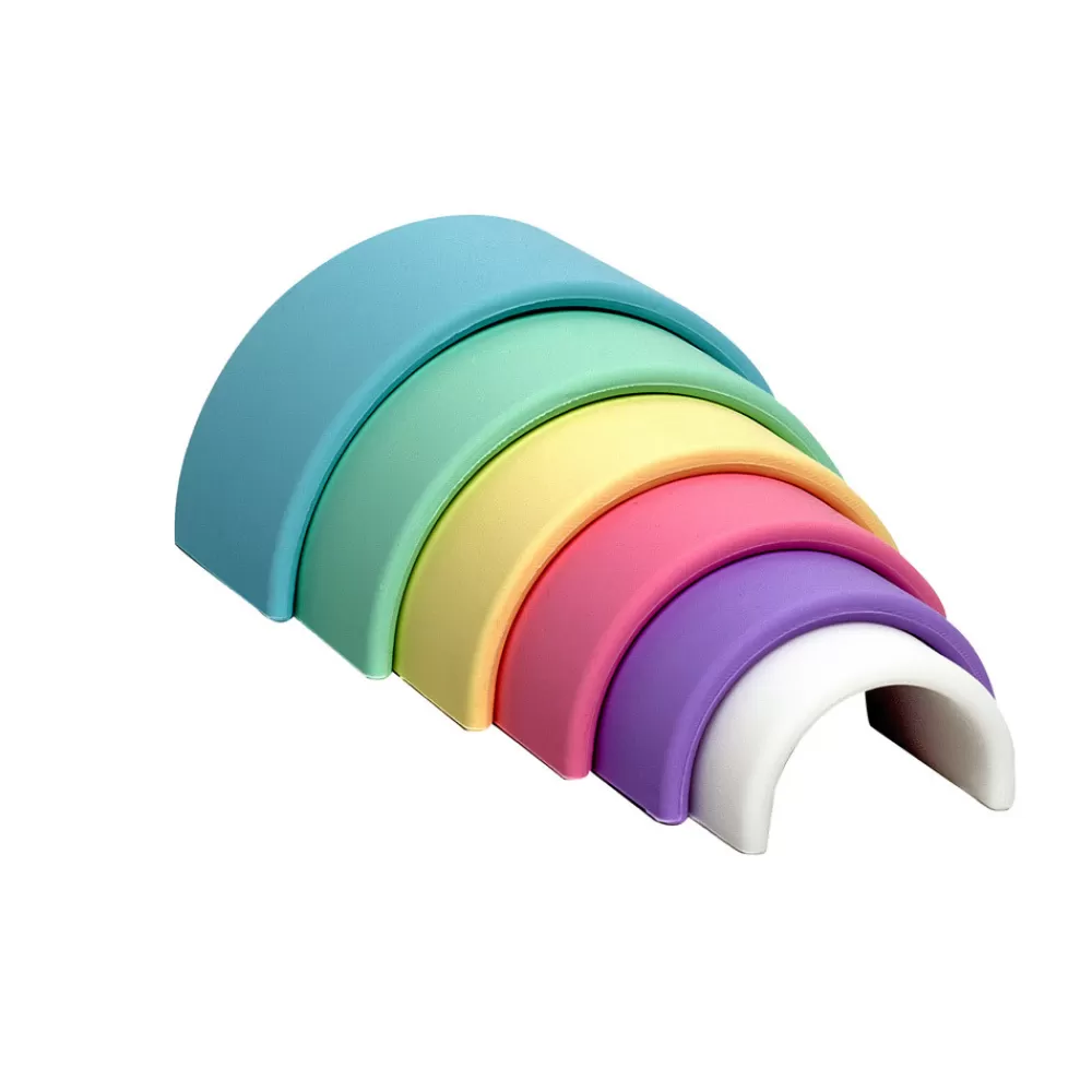 Arc-en-ciel en silicone pastel x 6 --HOPTOYS Best