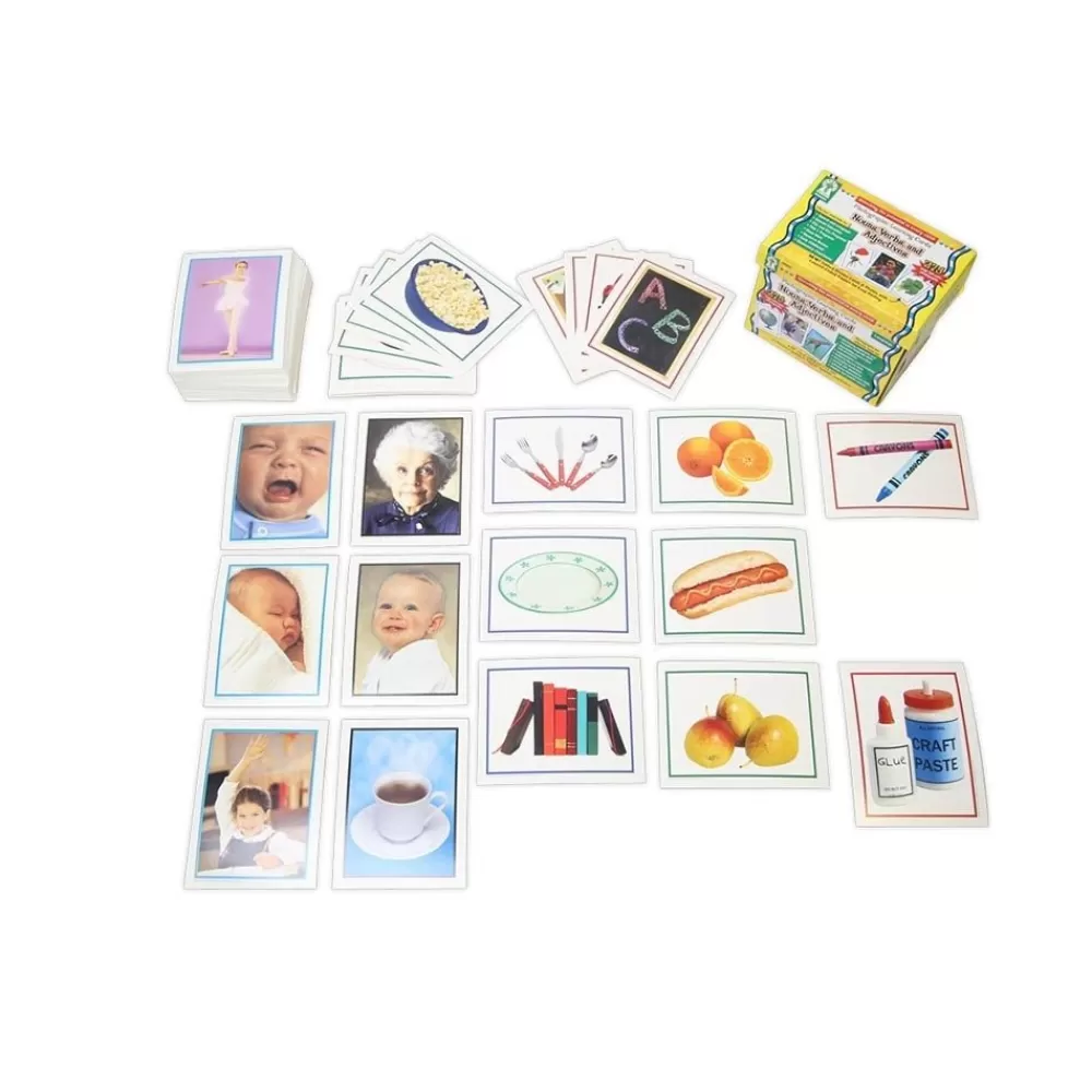 Cartes d’apprentissage noms, verbes et adjectifs --HOPTOYS Flash Sale