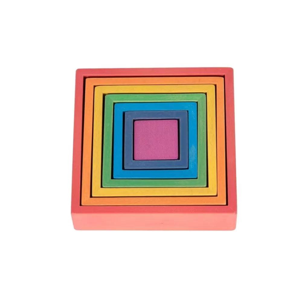 Construction arc-en-ciel - carrés --HOPTOYS Cheap