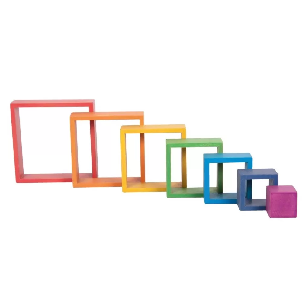 Construction arc-en-ciel - carrés --HOPTOYS Cheap