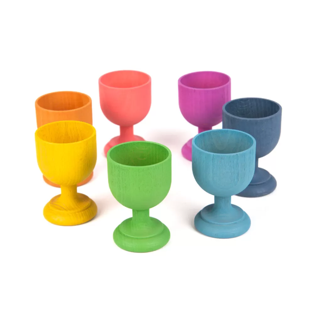 Coquetiers en bois arc-en-ciel x 7-HOPTOYS Outlet