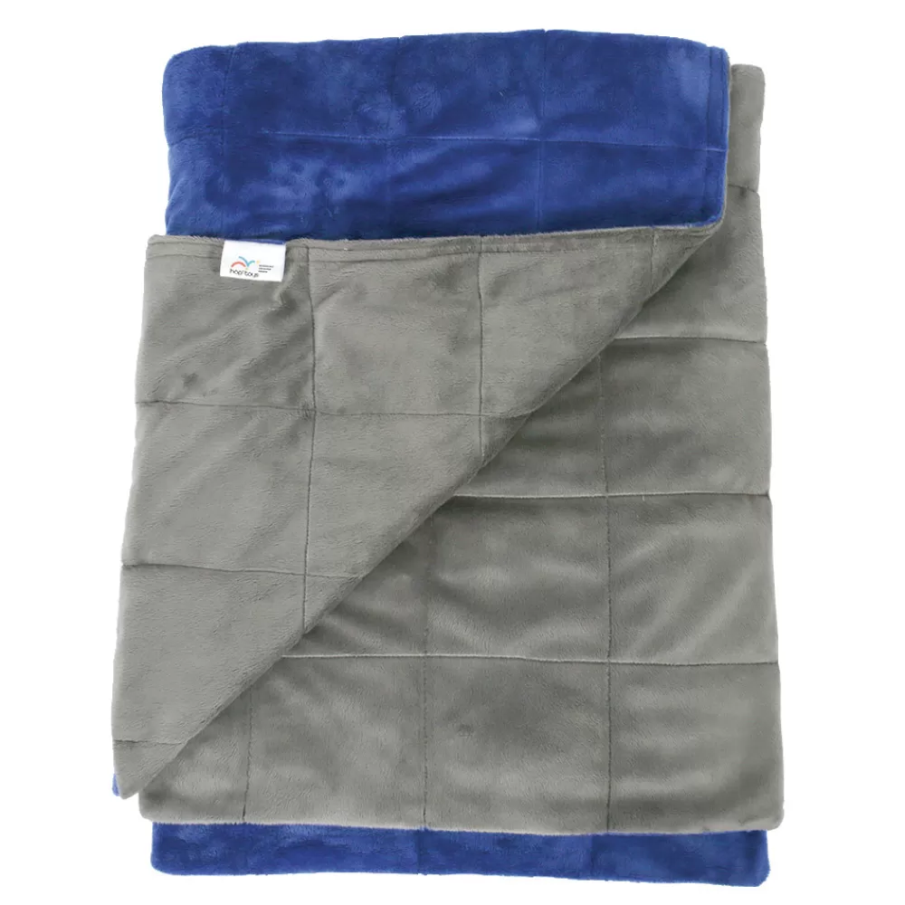 Couverture lesté 100 x 150 cm - 3 kg - bleu/gris foncé-HOPTOYS New