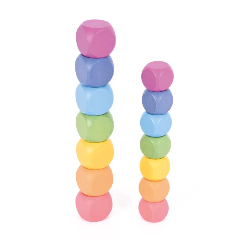 Cubes en bois arc-en-ciel-HOPTOYS Discount