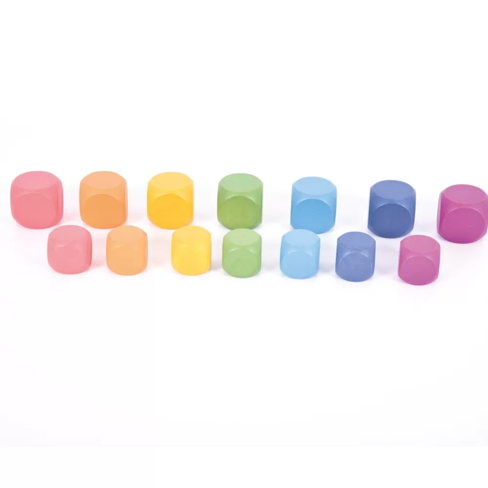 Cubes en bois arc-en-ciel-HOPTOYS Discount