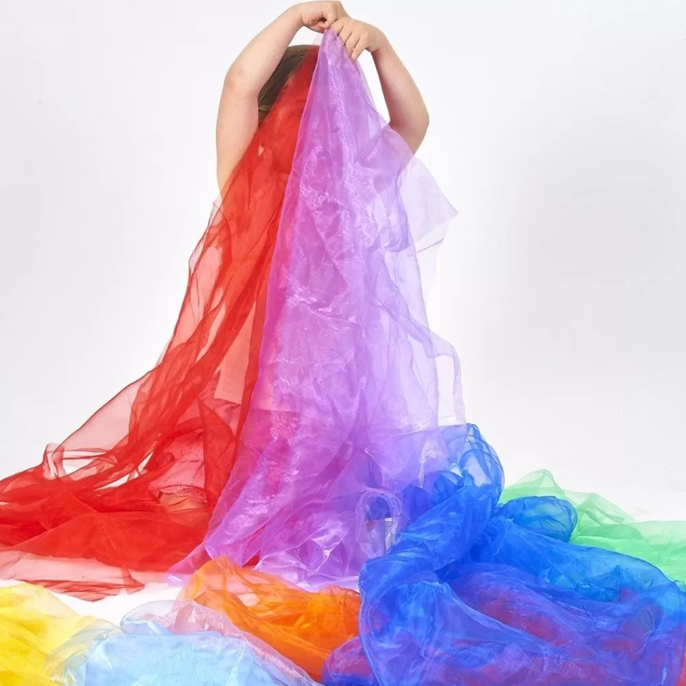 Foulards arc-en-ciel organza (par 7) --HOPTOYS Store