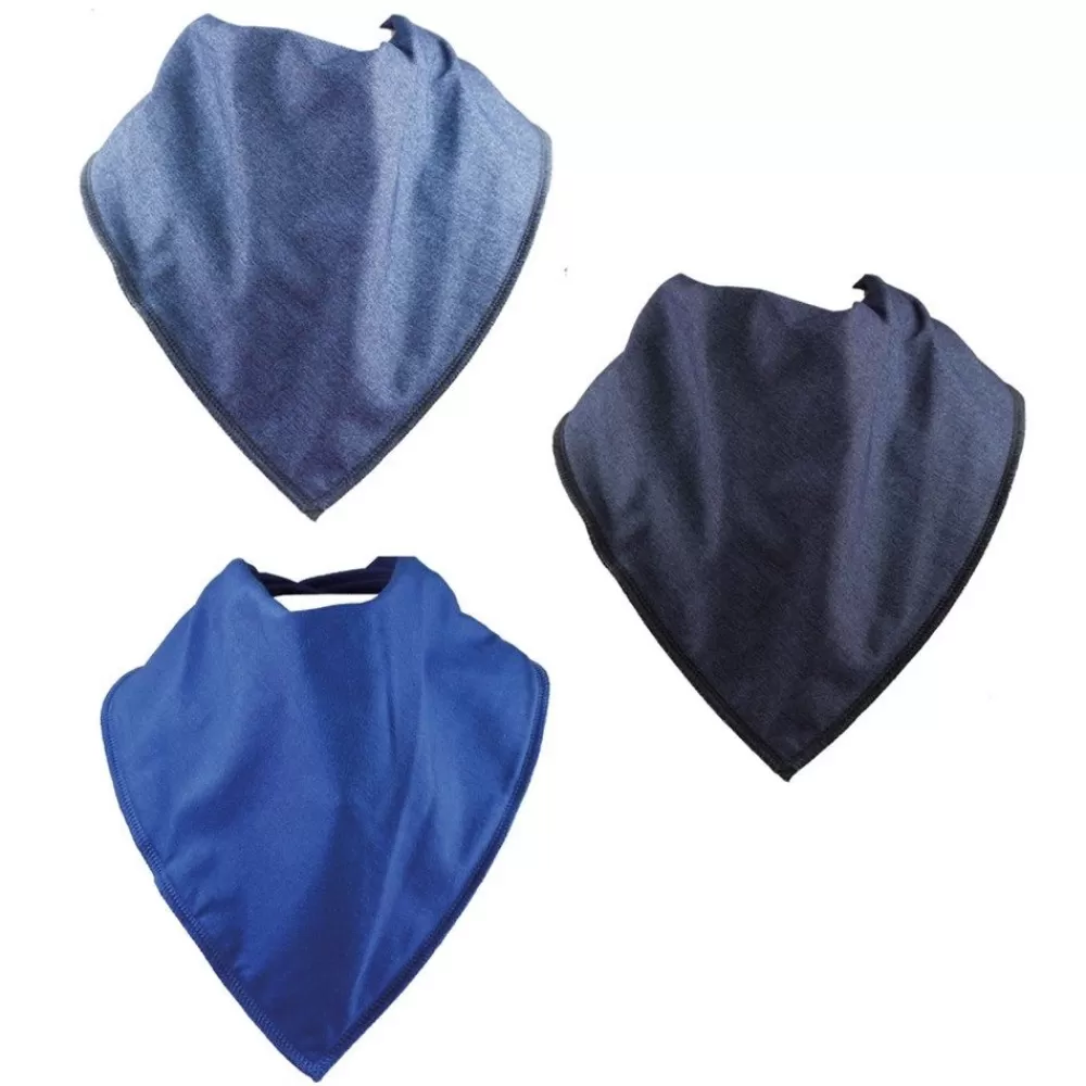 Foulards bavoirs bibbles -bleu marine/bleu roi/bleu jean --HOPTOYS Fashion