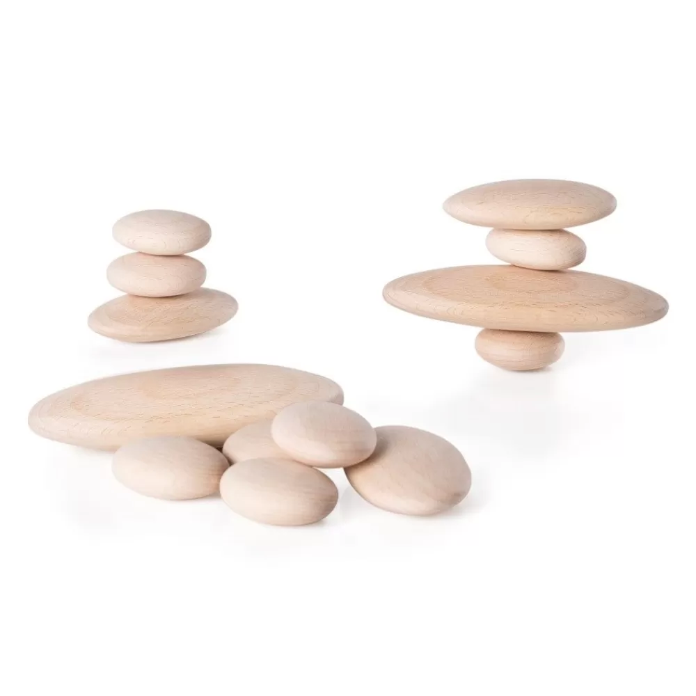 Galets en bois par 20 --HOPTOYS New