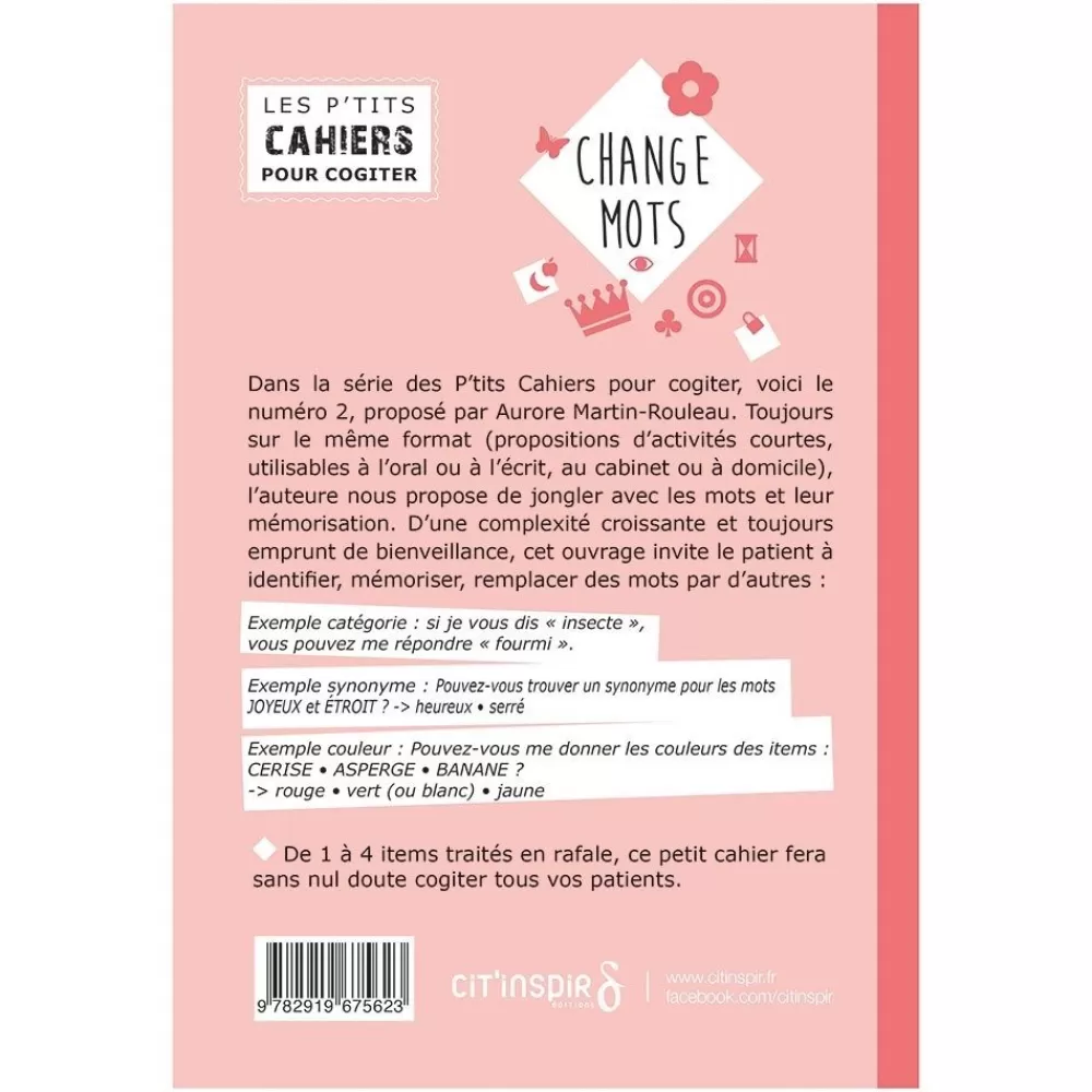 Les p’tits cahiers pour cogiter – n°2 change mots --HOPTOYS Sale