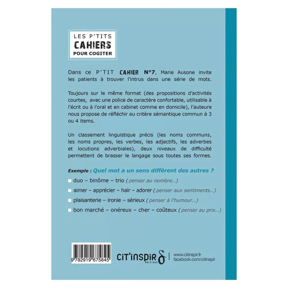 Les p’tits cahiers pour cogiter – n°7 vive la différence --HOPTOYS Hot