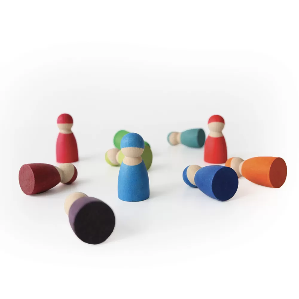 Lutins de bois multicolores par 12-HOPTOYS Best