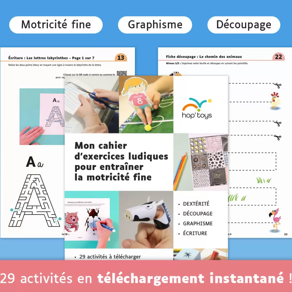 Mon carnet d'exercices ludiques pour entraîner la motricité fine-HOPTOYS Store