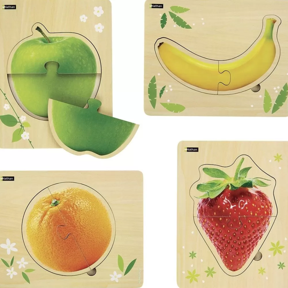 Puzzles bois Fruits par 4 --HOPTOYS Online