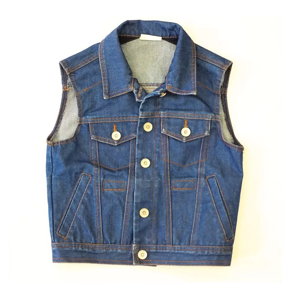 Veste en jean sans manche lestée --HOPTOYS Discount