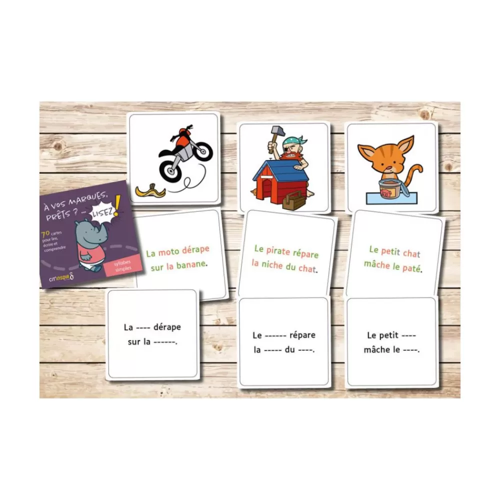 À vos marques... prêts... ? Lisez ! 70 cartes Syllabes simples-HOPTOYS Outlet